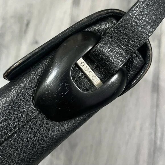 GUCCI Shoulder Bag Leather Black 001 1998 1766 Authentic - Picture 11 of 11